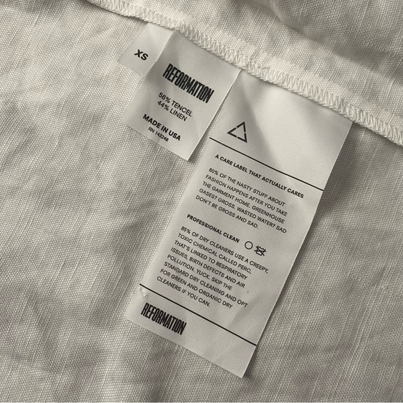 Reformation Cruz dress white wrap linen size XS - Picture 8 of 11